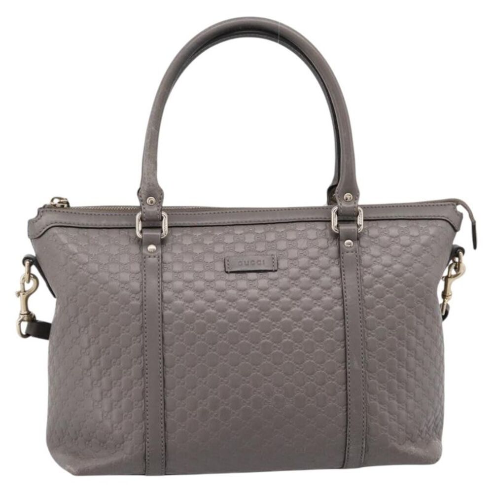 Gucci Margaux Microguccissima Leather Gray Leather Tote Bag Bag
